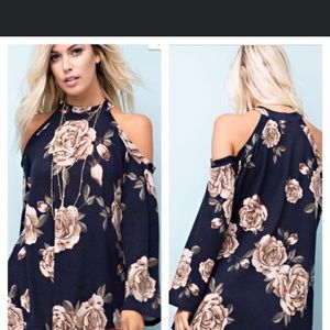Cold Shoulder Floral Sweater